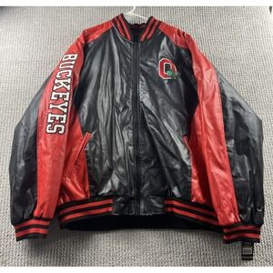 Ohio State Buckeye Vintage Steve & Barry Faux Leather Varsity Jacket Men XXL NWT